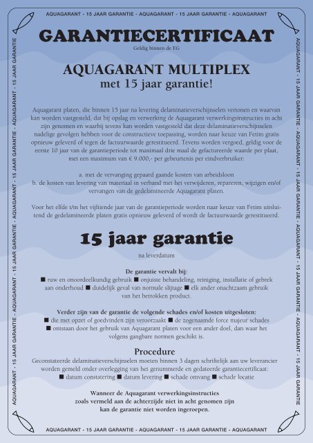 AQUAGARANT MULTIPLEX met 15 jaar garantie! - Fetim