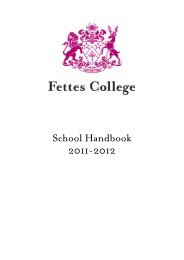 School Handbook 2011-2012 - Fettes College