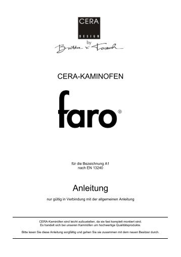Bedienungsanleitung Cera Faro M 6kW - Feuerdepot.de