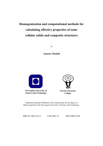 Homogenization and computational methods for calculating effective ...