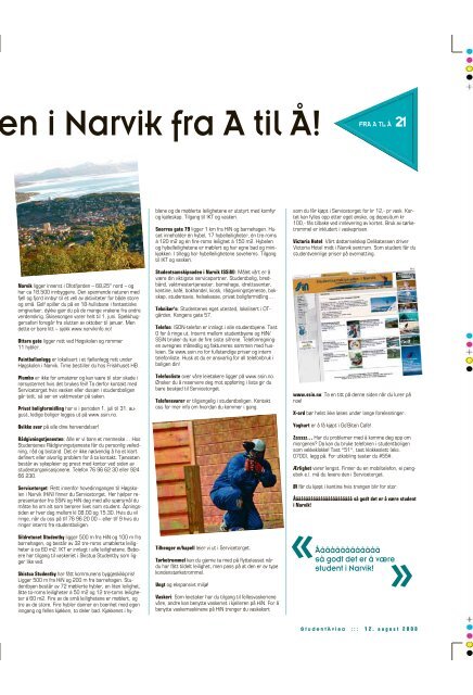 hele studentavisa her. - Høgskolen i Narvik - hovedside