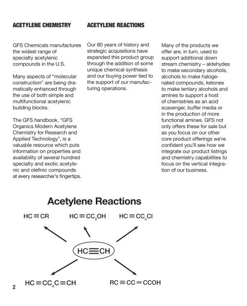 GFS Organics Modern Acetylene Chemistry for ... - ThomasNet