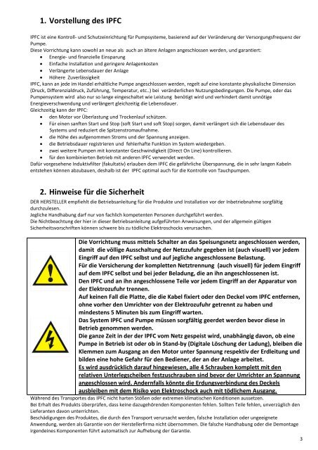 Frequenzumrichter IPFC 309 - AVAG-Pumpen