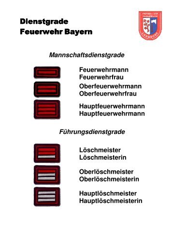 Dienstgrade Bayern - Freiwillige Feuerwehr Langdorf