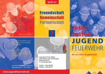 Flyer "Jetzt testen!" - Deutsche Jugendfeuerwehr