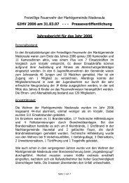 Jahresbericht des Gemeindebrandinspektors für das Jahr 2006