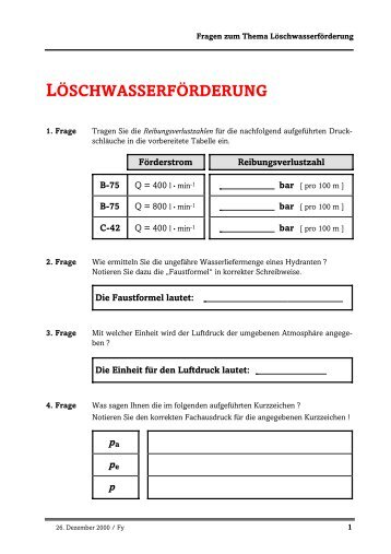 Fragebogen "Löschwasserförderung" - Freiwillige Feuerwehr ...