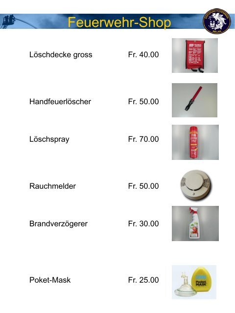 Shop - Feuerwehr Meilen