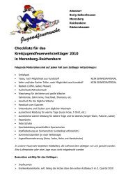 Checkliste Zeltlager - Feuerwehr Reichenborn