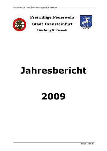 Jahresbericht 2009 - Feuerwehr Rinkerode