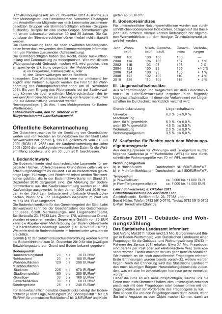 Mitteilungsblatt 41 / 2011 - Stadt Lahr