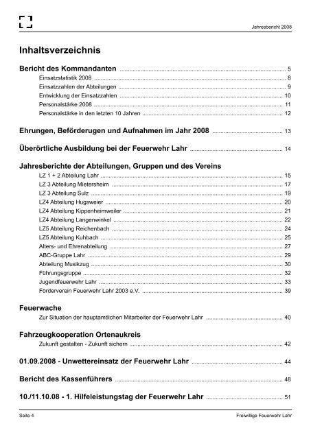 Jahresbericht 2008 - Feuerwehr Lahr