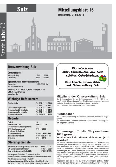 Mitteilungsblatt 16 / 2011 - Stadt Lahr