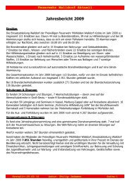 Auszüge Jahresbericht 2009 - Feuerwehr-Walldorf