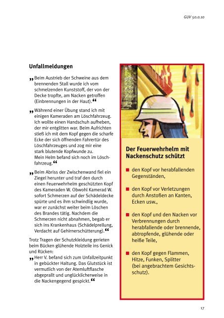 GUV 50.0.10 - Sicherer Feuerwehrdienst - Freiwillige Feuerwehr ...