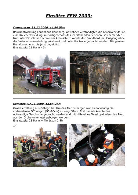 Einsätze FFW 2009: - Freiwillige Feuerwehr Wiggensbach