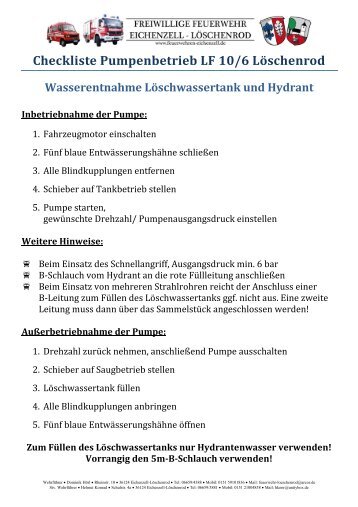 Checkliste Pumpenbetrieb LF 10/6 Löschenrod - Feuerwehren der ...