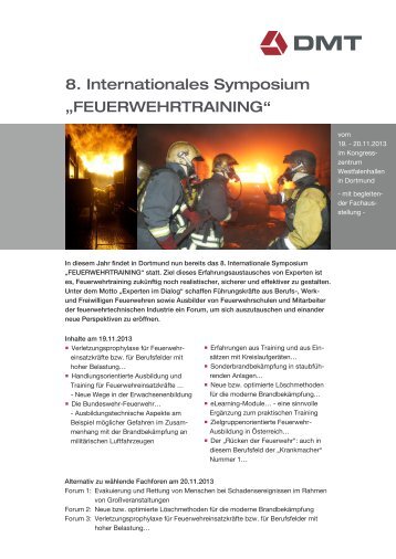 8. Internationales Symposium - Feuerwehrtraining.net