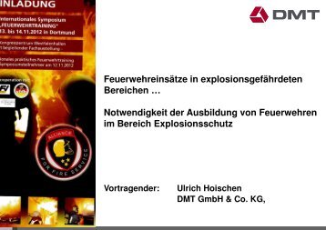 Einsätze in explosionsgefährdeten Bereichen - Feuerwehrtraining.net