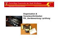 FB „Gerätewartung /-prüfung“ - Freiwillige Feuerwehr Weilheim