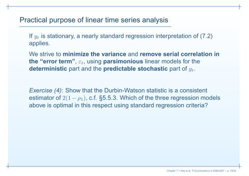 Linear Time Series Models for Stationary data - Feweb