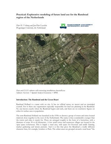 Explorative modeling of future land use for the Randstad ... - Feweb