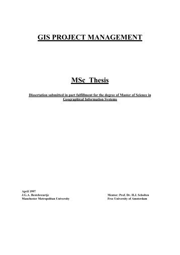 Download Gis Project Management Msc Thesis - Unigis