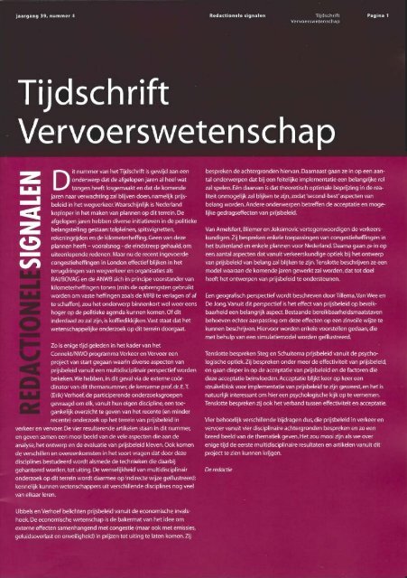 Tijdschrift Vervoerswetenschap 39 - Feweb