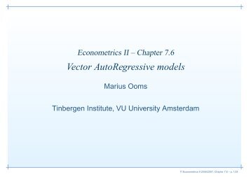 Vector AutoRegressive models - Feweb