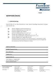 BEITRITTSERKLÄRUNG - Freiwillige Feuerwehr Hungen-Inheiden