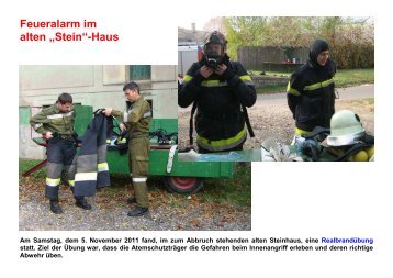 Brandübung im alten Steinhaus - FF Jedenspeigen