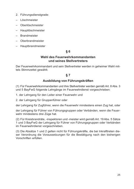 Verordnung zur Ausführung des Bayerischen Feuerwehrgesetzes