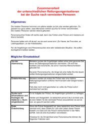 Zusammenarbeit bei der Suche nach vermissten Personen