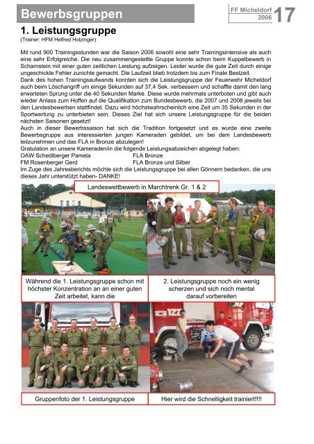 Jahresbericht 2006 - Freiwillige Feuerwehr Micheldorf in OÖ