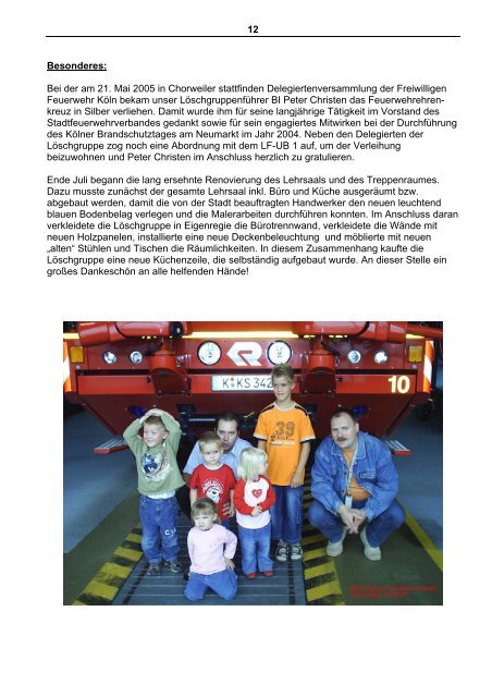 Freiwillige Feuerwehr Jahresbericht 2005 - Löschgruppe Urbach