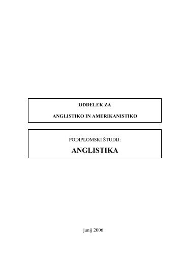 anglistika - Filozofska fakulteta