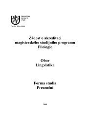 Žádost o akreditaci navazujícího magisterského studijního oboru