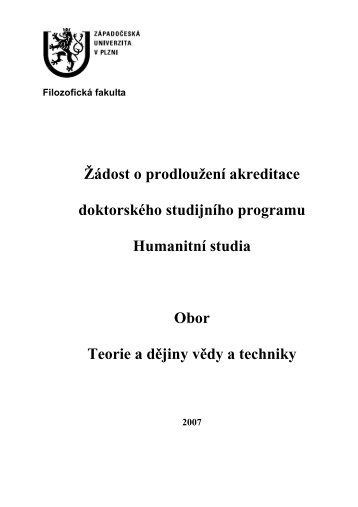 Žádost o prodloužení akreditace doktorského studijního programu