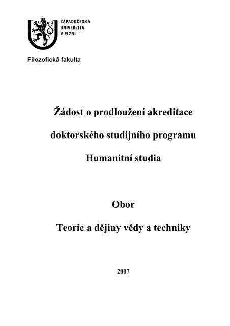 Žádost o prodloužení akreditace doktorského studijního programu