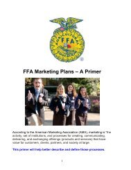 FFA Marketing Plans – A Primer - National FFA Organization