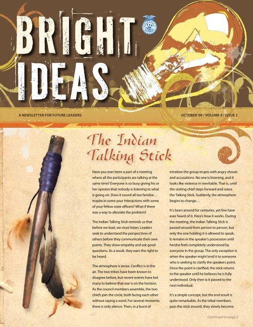 The Indian Talking Stick - National FFA Organization
