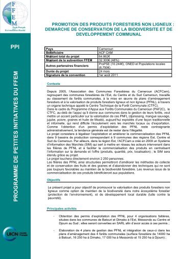 fiche résumé du projet ACFCAM (PDF) - FFEM