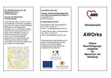 Flyer Aworks - AWO Karlsruhe