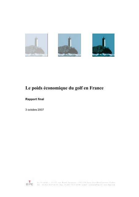 Le poids économique du golf en France - Fédération Française de ...