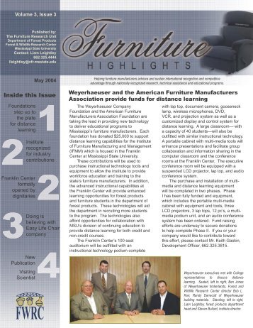 Inside this Issue - Franklin Furniture Institute - Mississippi State ...