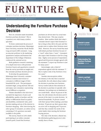 January 2009 : Volume 7, Issue 3 - Franklin Furniture Institute ...