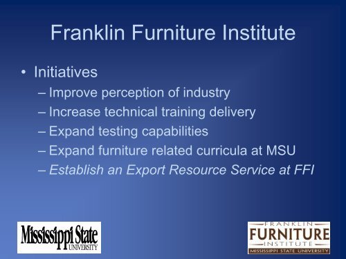Working to Increase MS Furniture Exports - Bill Martin - Franklin ...