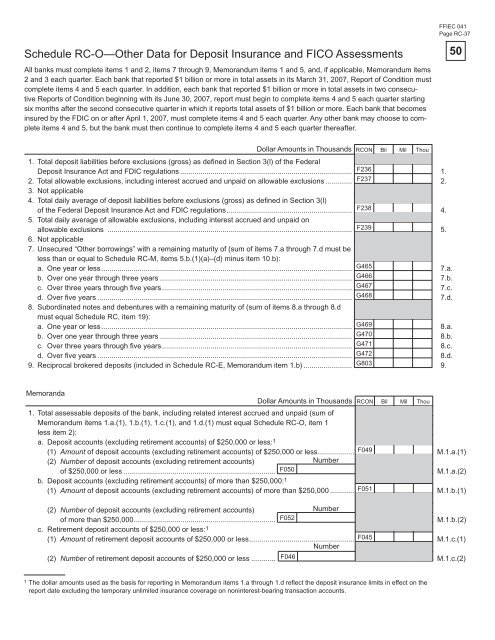 Consolidated Reports of Condition and Income for A Bank ... - ffiec