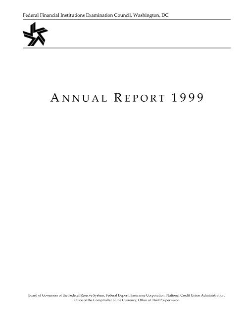 FFIEC Annual Report 1999