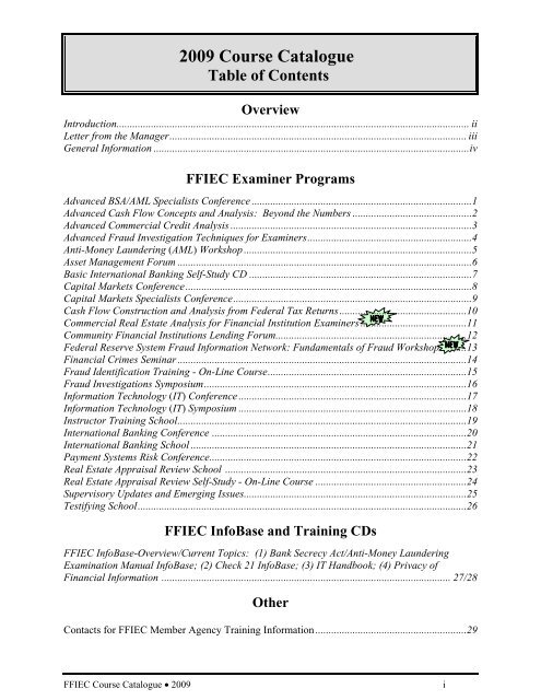 2009 Course Catalogue - ffiec